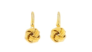 18kt Gold Over Sterling Love Knot Drop Earrings