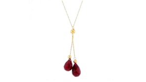 10.00 ct. t.w. Ruby Double-Drop Pendant Necklace in 14kt Yellow Gold