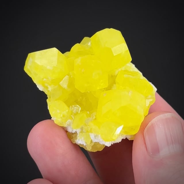 Sulfur on Aragonite (Panczner Coll.)