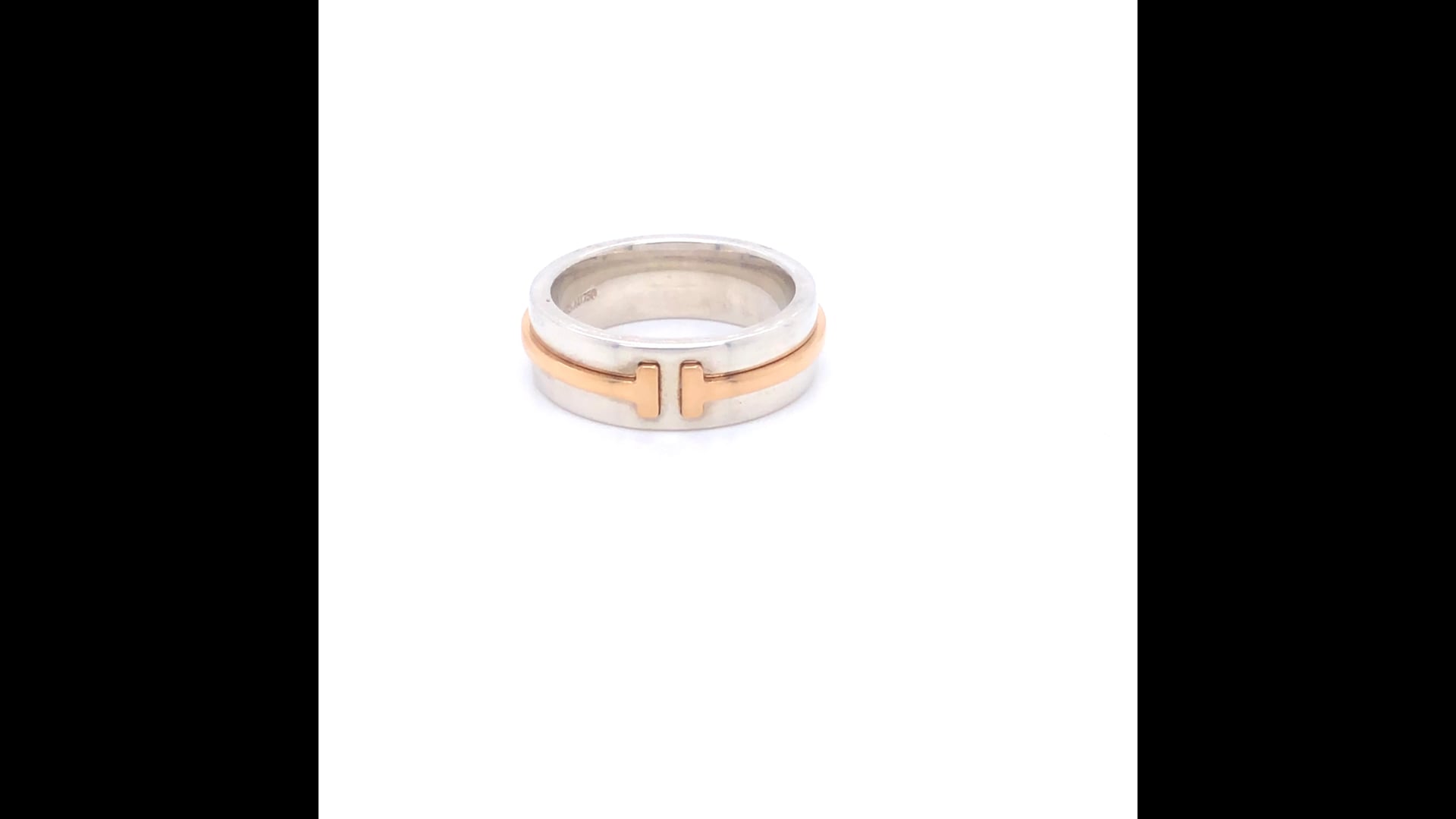 Tiffany T Wide Ring in Sterling Silver and 18k Rose Gold For