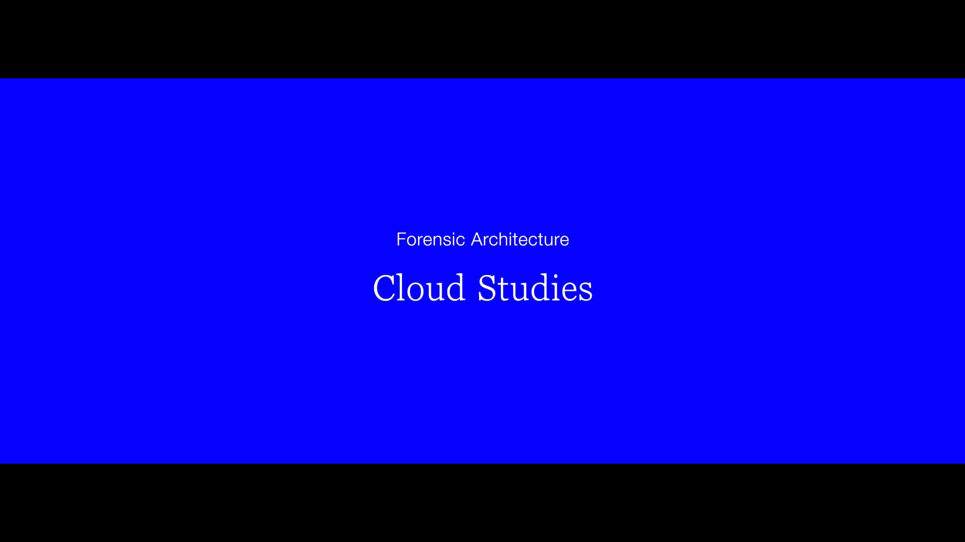 Play Video: Cloud Studies