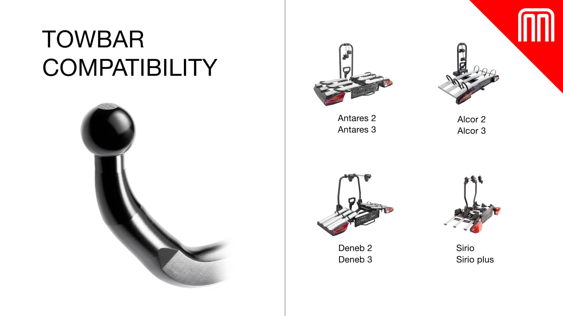Towbar Compatibility - ANTARES, ALCOR, DENEB, SIRIO bike racks on Vimeo