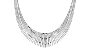 Italian Sterling Silver Graduated Cleopatra  Necklace