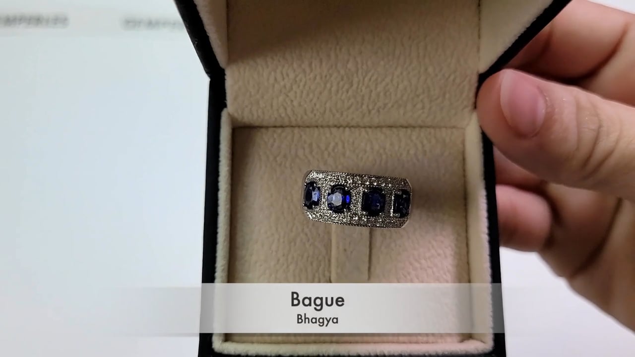 Anello Bhagya - Oro Bianco, Diamanti & Zaffiri | Gemperles