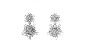 2.00 ct. t.w. Diamond Snowflake Drop Earrings in 14kt White Gold