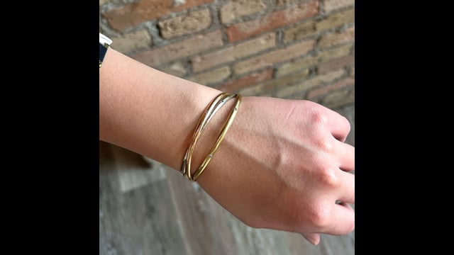Tricolor Diamond Bangle Bracelet in 18k Gold – Filigree Jewelers