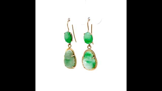 Jade Buddha Drop Earrings in 14k Yellow Gold – Filigree Jewelers