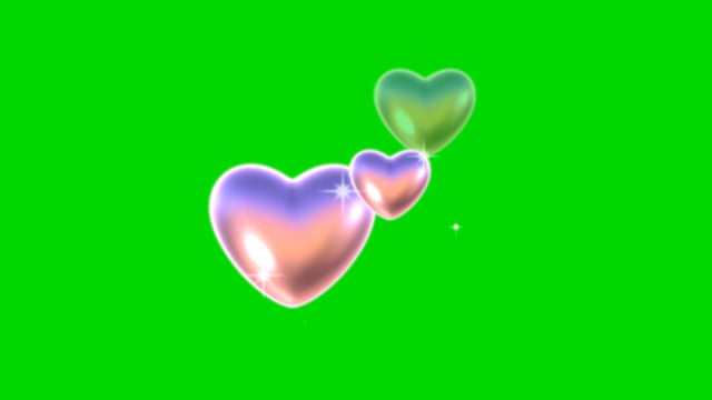 green love hearts