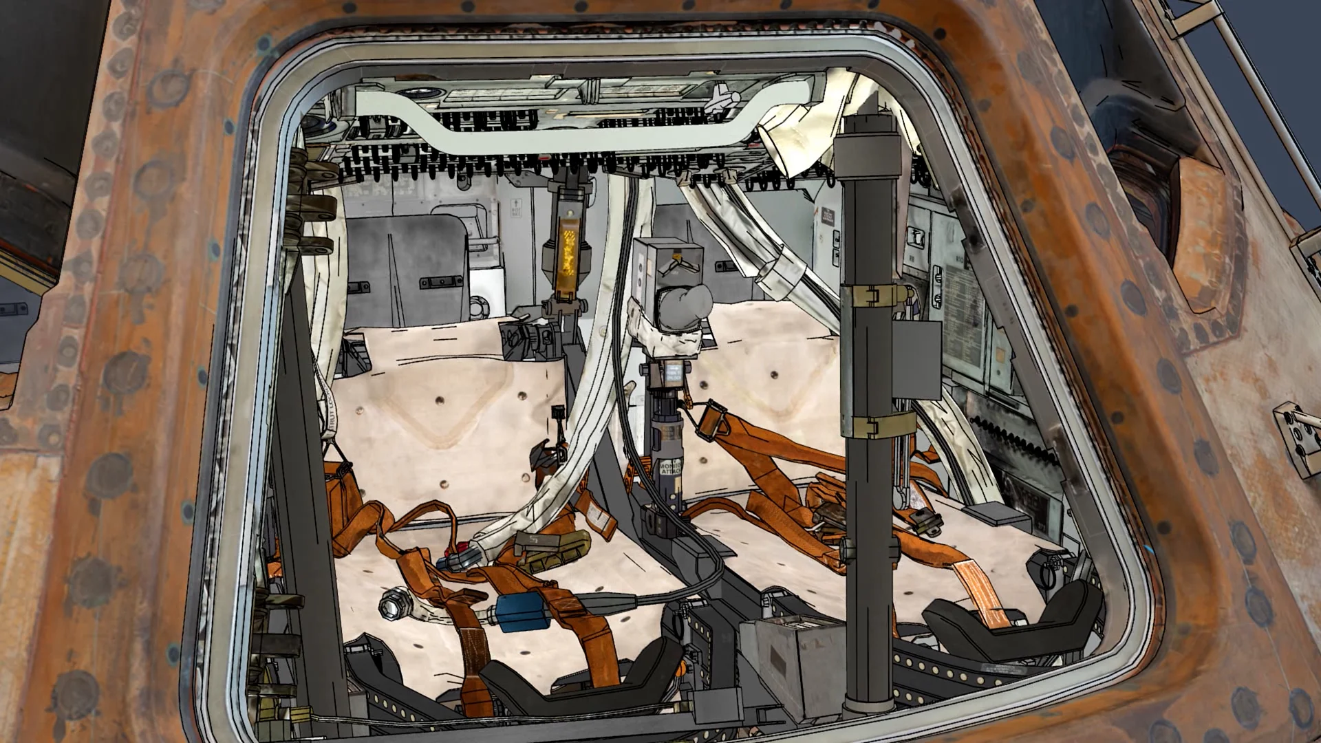 Apollo 11 Command Module, 3 of 3, Looking in. on Vimeo