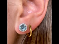 Topaz, Diamond, 14ct Earrings 10294-6507