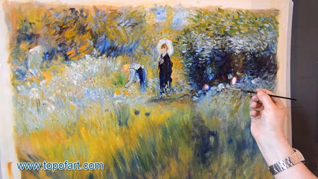 Renoir | Woman with a Parasol in a Garden | Painting Reproduction Video | TOPofART