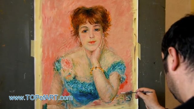 Renoir | Bust of Jeanne Samary (Day-Dreaming) | Painting Reproduction Video | TOPofART
