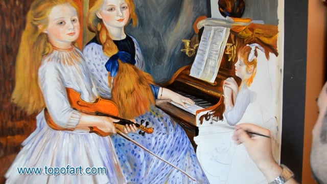 Renoir | The Daughters of Catulle Mendes | Painting Reproduction Video | TOPofART