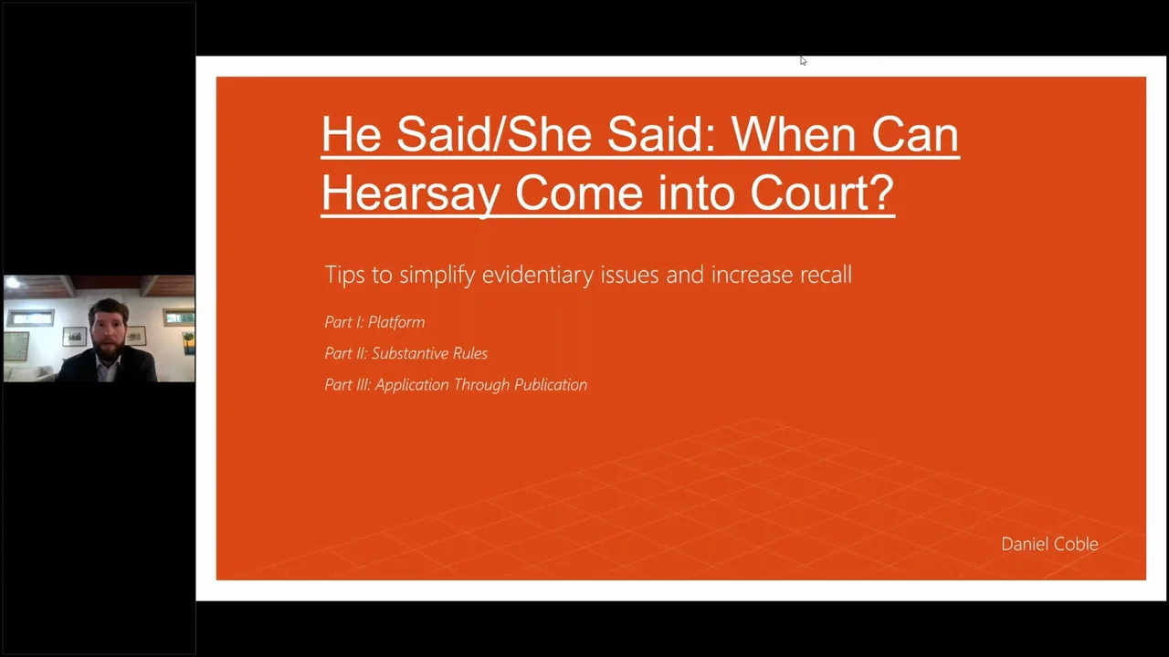 Watch He Said She Said When Can Hearsay Come Into Court Online 