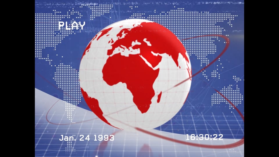 Animation of globe spinning with network of connections and world map
