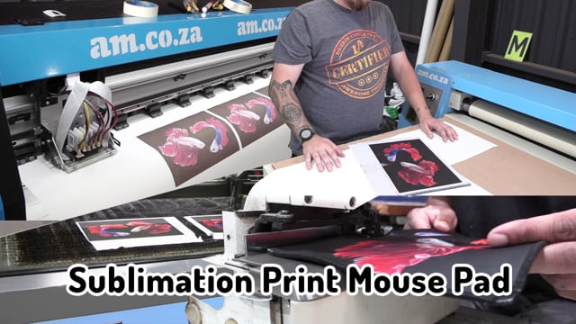 Sublimation Mouse Pad Printing with Roller Heat Press, CO2 Laser Cutting Machine and Sewing Machine