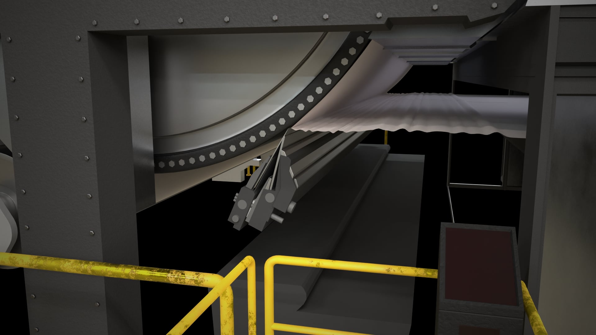 티슈 만드는 기계 Yankee Dryer 3D Simulation