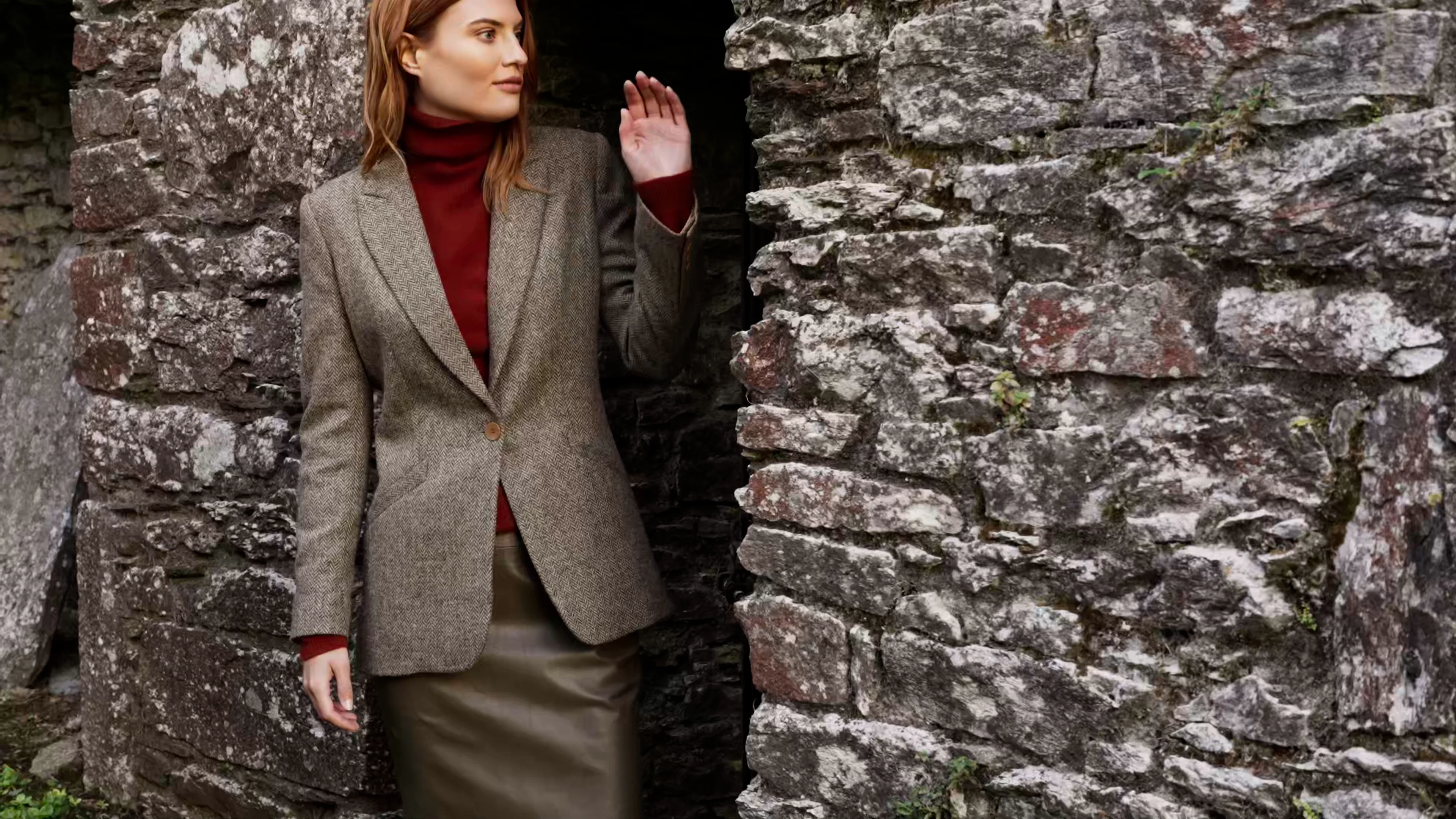 Tweed Boyfriend Jacket in Brown Herringbone on Vimeo