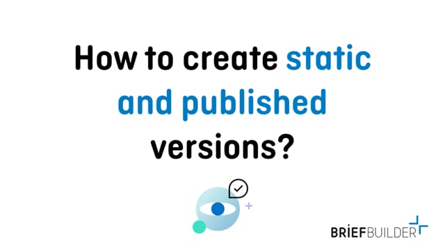 How to create static and published versions?