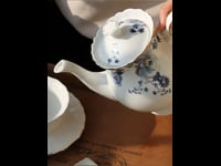 Blue White Flower English Tea Set Bone China