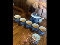 Chinese Blue White Teapot Set Porcelain