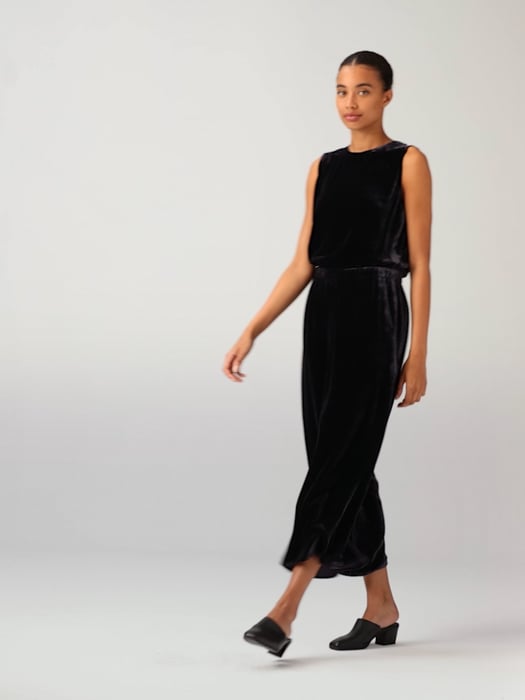 Velvet Wide-Leg Jumpsuit | EILEEN FISHER