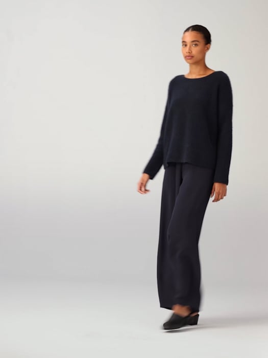 Cashmere Silk Bliss Boatneck Top | EILEEN FISHER