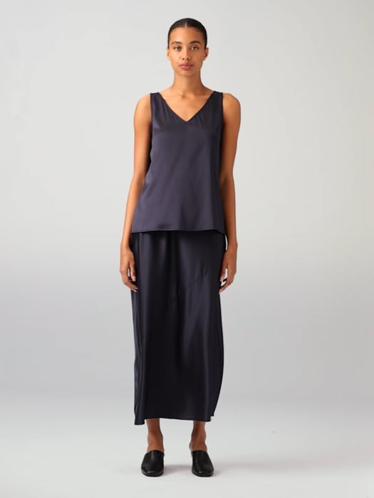 Stretch Silk Charmeuse V-Neck Tank | EILEEN FISHER Stretch Silk Charmeuse V-Neck Tank | EILEEN FISHER