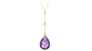 8.00 Carat Amethyst Drop Necklace in 14kt Yellow Gold