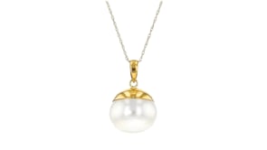 12-13mm Cultured Pearl Pendant in 14kt Yellow Gold
