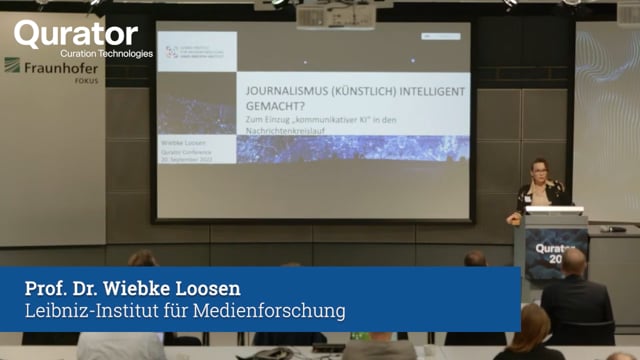 Prof Dr. Wiebke Loosen (Leibniz-Institut): Journalismus künstlich intelligent gemacht?