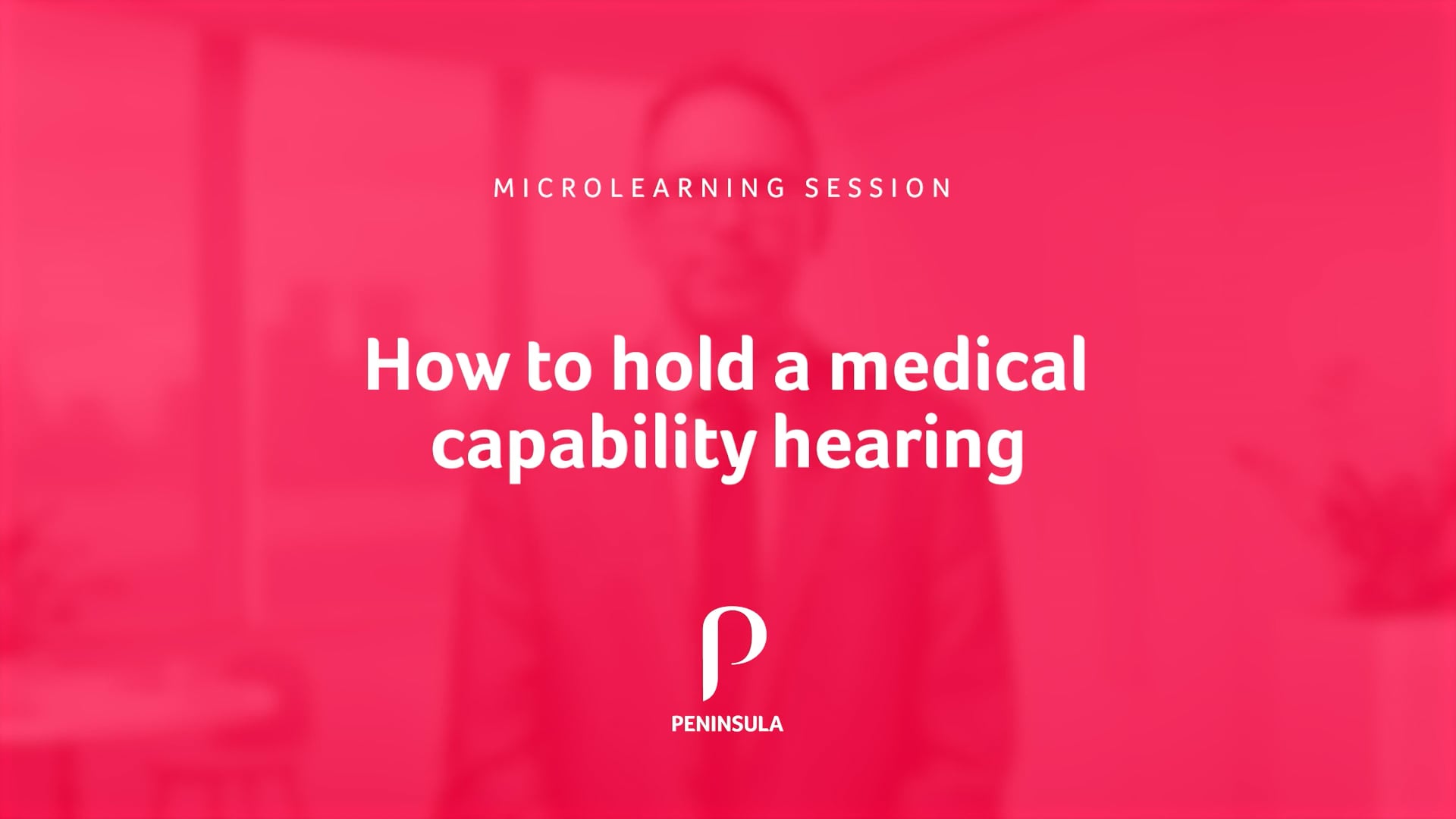 How to hold a medical capability hearing with Richard Harrison on Vimeo