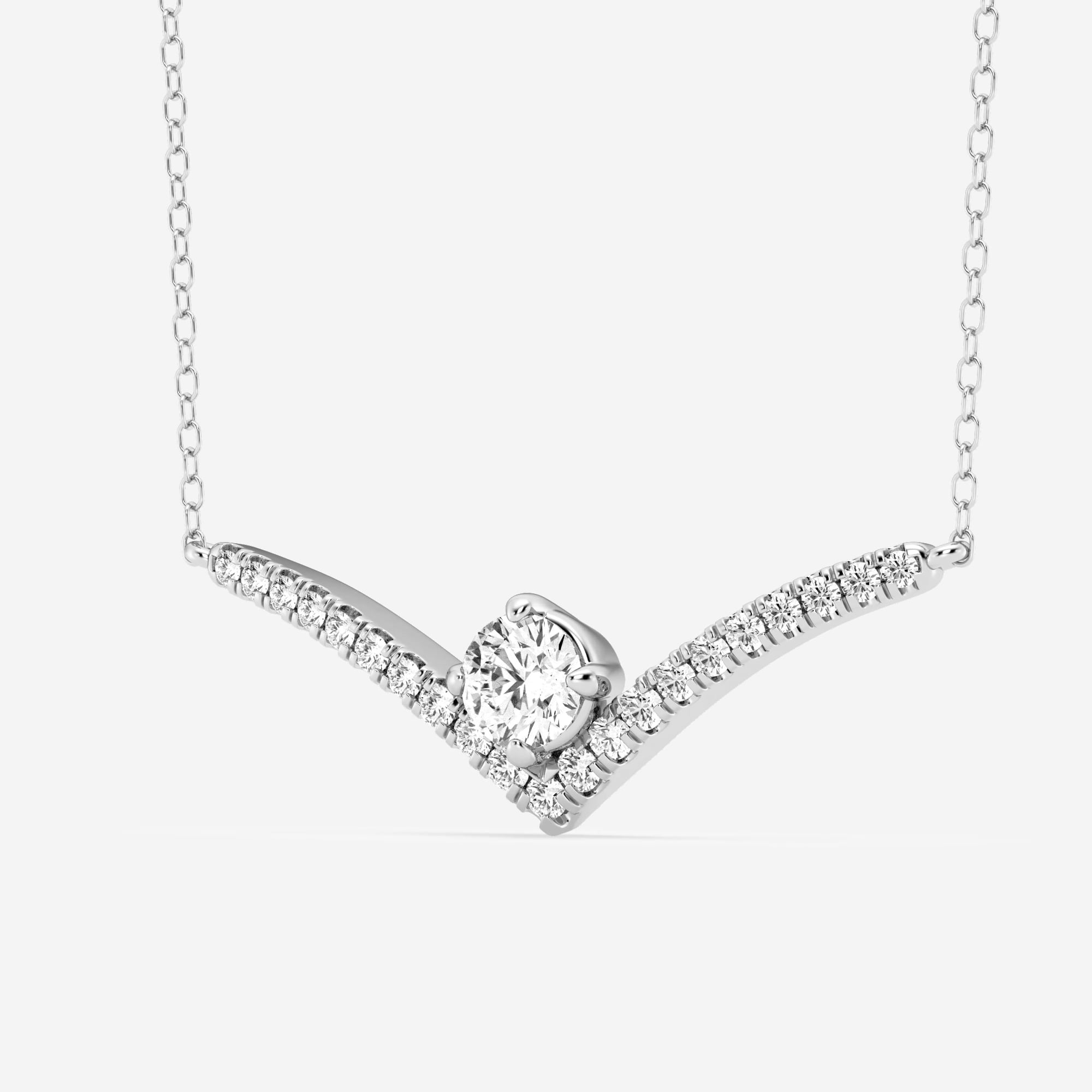 product video for 3/4 ctw Round Lab Grown Diamond Chevron Fashion Necklace