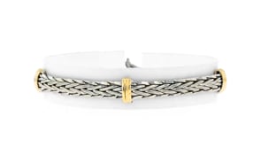 Sterling Silver and 14kt Yellow Gold Wheat Bracelet