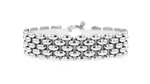 Italian Sterling Silver Panther-Link Bracelet