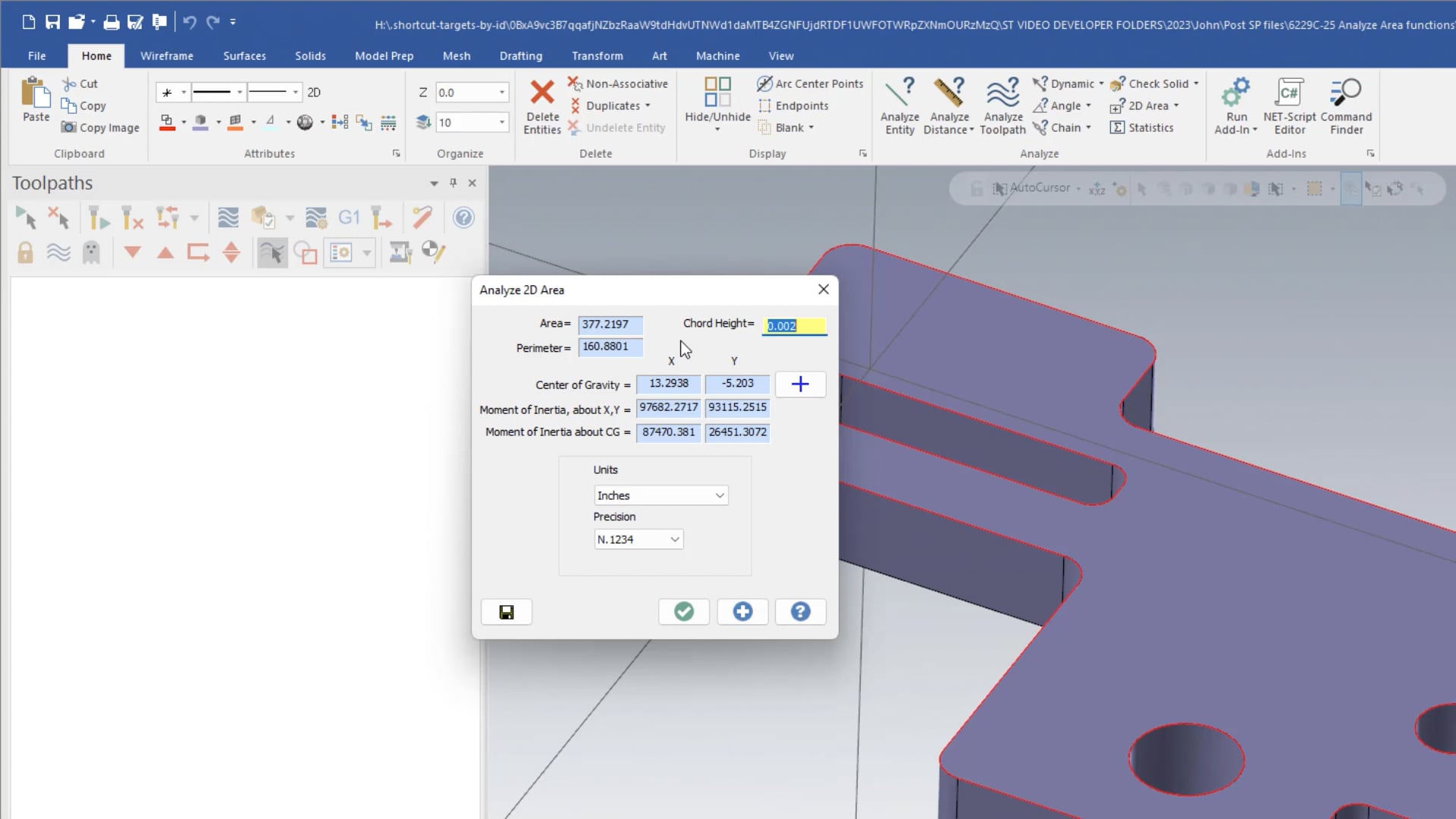 Analyze Area Functions