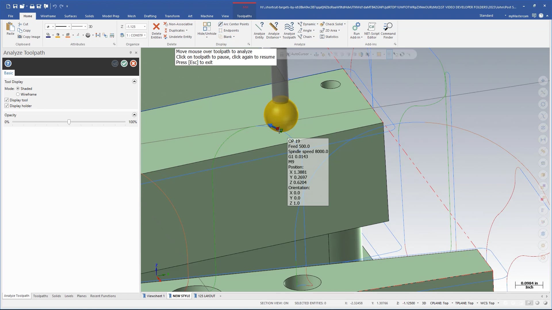 Analyze Toolpath