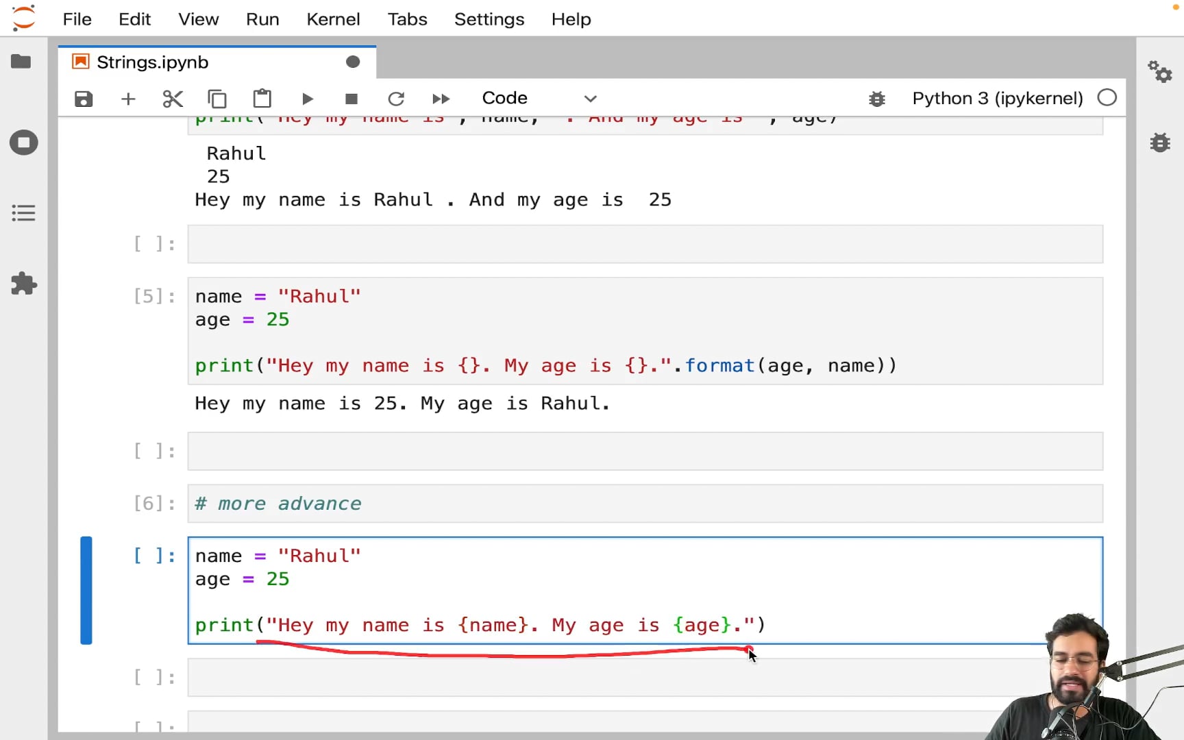 python printing strings with variables