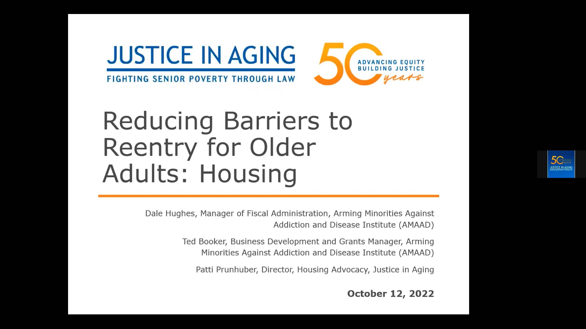 Free webinar reducing barriers to reentry for older adults housing on