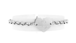 Italian Sterling Silver Personalized Heart Bracelet