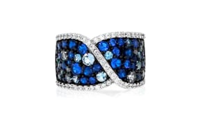 1.37 ct. t.w. Simulated Sapphire and .20 ct. t.w. CZ Ring in Sterling Silver