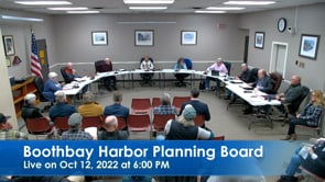 Boothbay Harbor Planning Board Oct 12, 2022