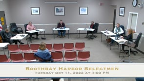 Boothbay Harbor Selectmen Oct 11, 2022