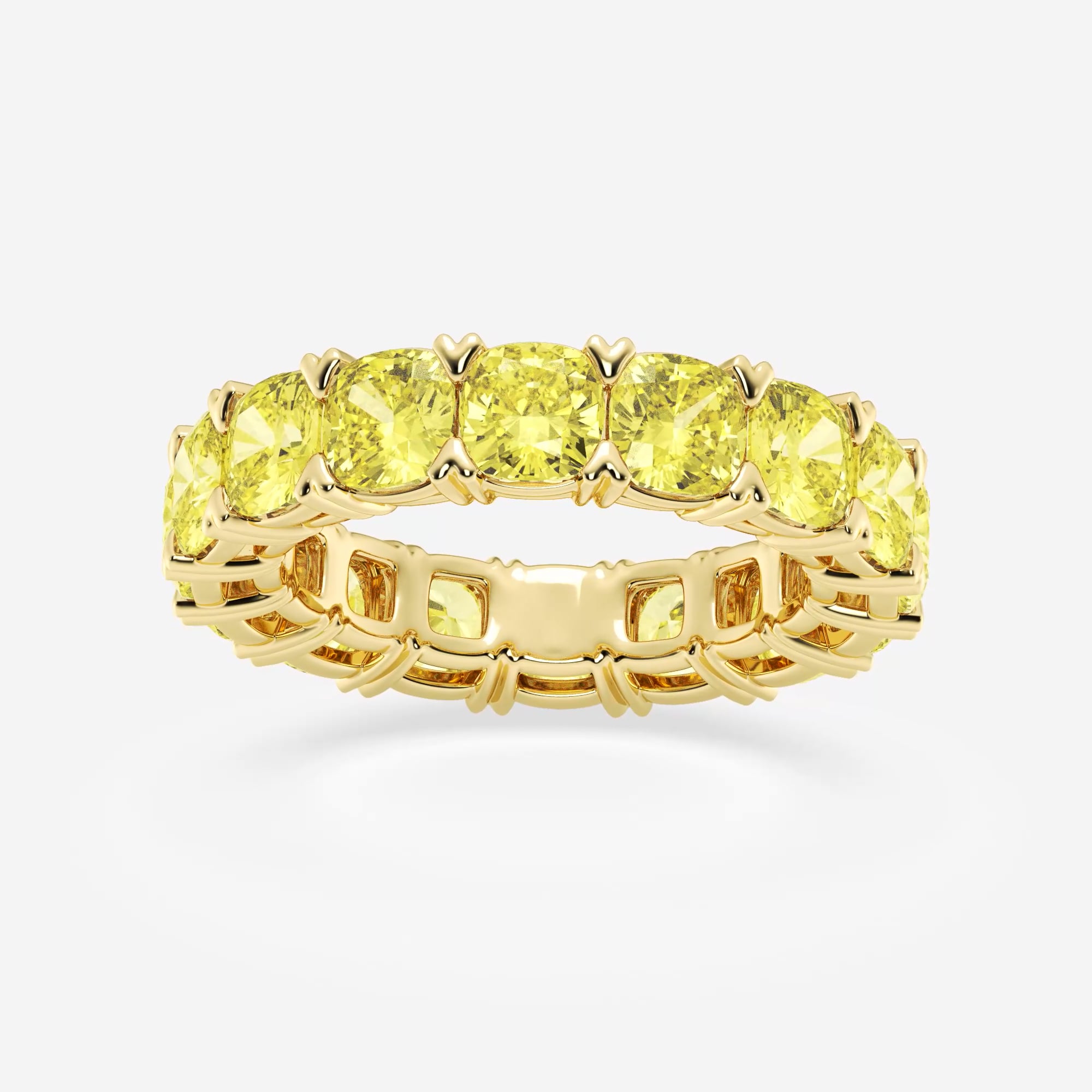 product video for 7 ctw V-Prong Fancy Yellow Eternity Band - 4.4mm Width
