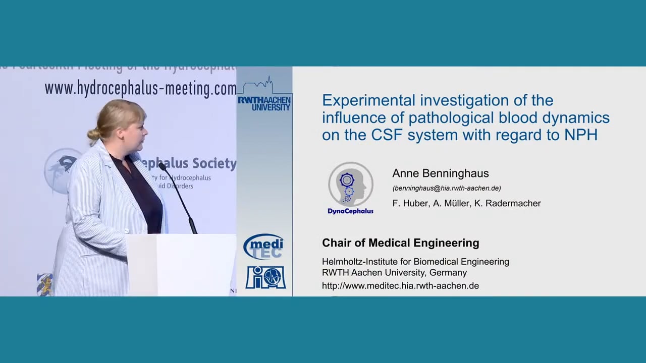 S4. Anne Benninghaus - Experimental investigation of the influence of pathological blood dynamics on the csf system with regard to normal pressure hydrocephalus