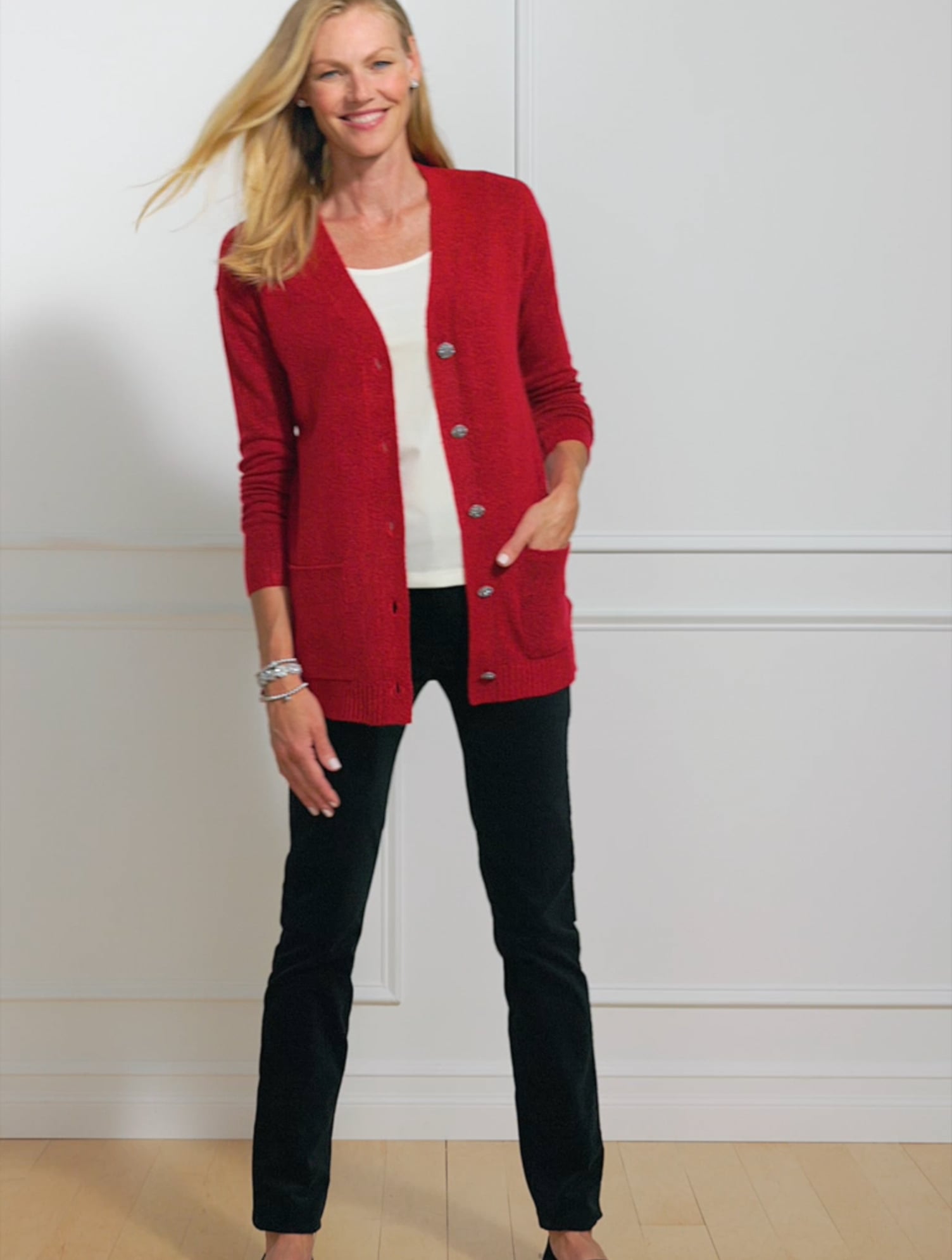 Talbots red clearance cardigan