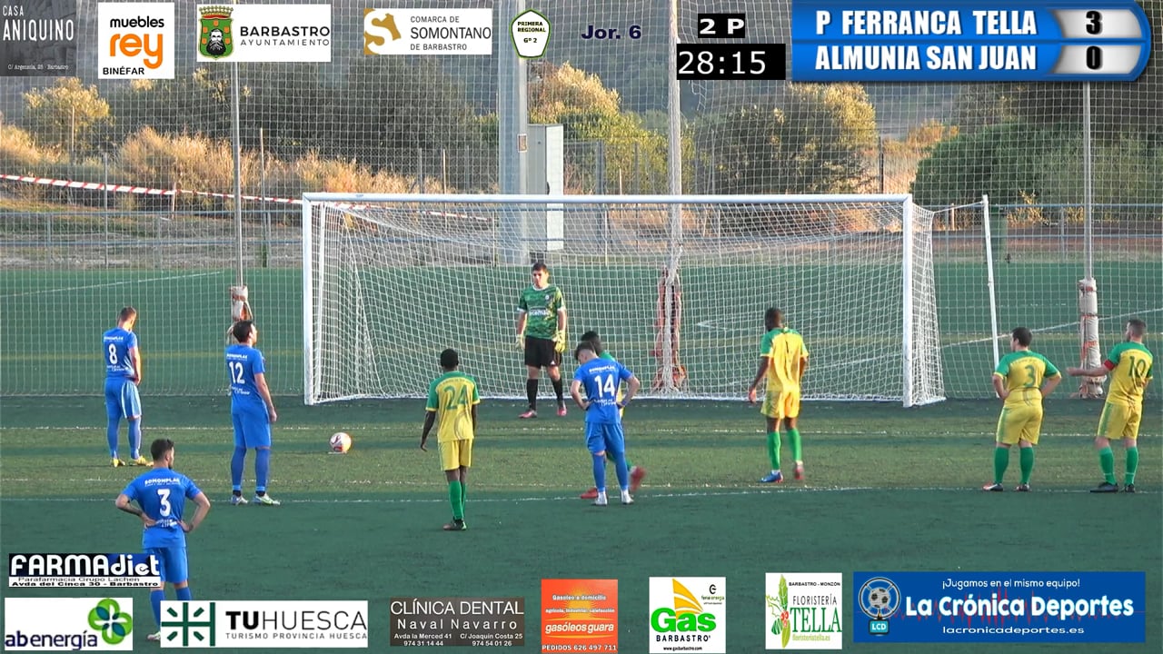 (RESUMEN y GOLES) P Ferranca Tella 4-0 Almunia S.J. / Jornada 6 / 1ª Regional Gr 2