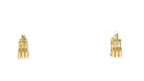 14kt Yellow Gold Three-Row Huggie Hoop Earrings