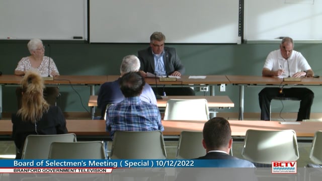 Board of Selectmen - Special Meeting - 10/12/2022