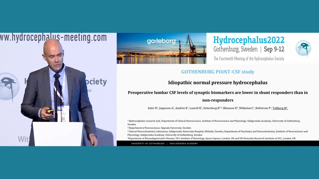 S15. Mats Tullberg- IDIOPATHIC NORMAL PRESSURE HYDROCEPHALUS-PREOPERATIVE LUMBAR CSF LEVELS OF SYNAPTIC BIOMARKERS ARE LOWER IN SHUNT RESPONDERS THAN IN NONRESPONDERS